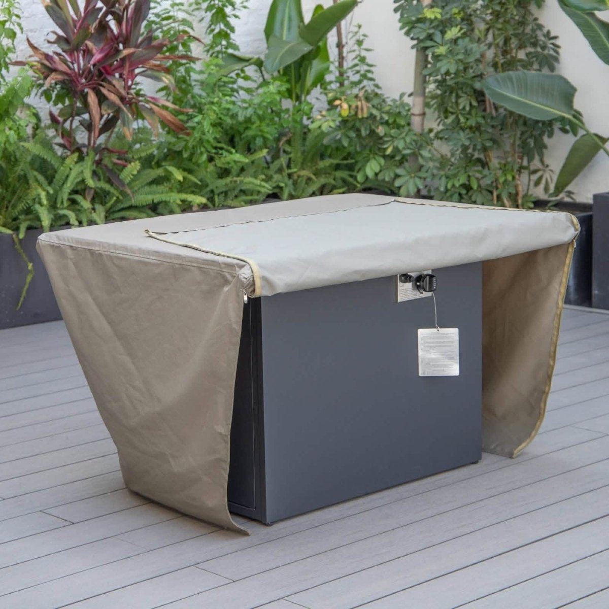 Chelsea Waterproof Fabric Rectangle Fire Pit Table Cover