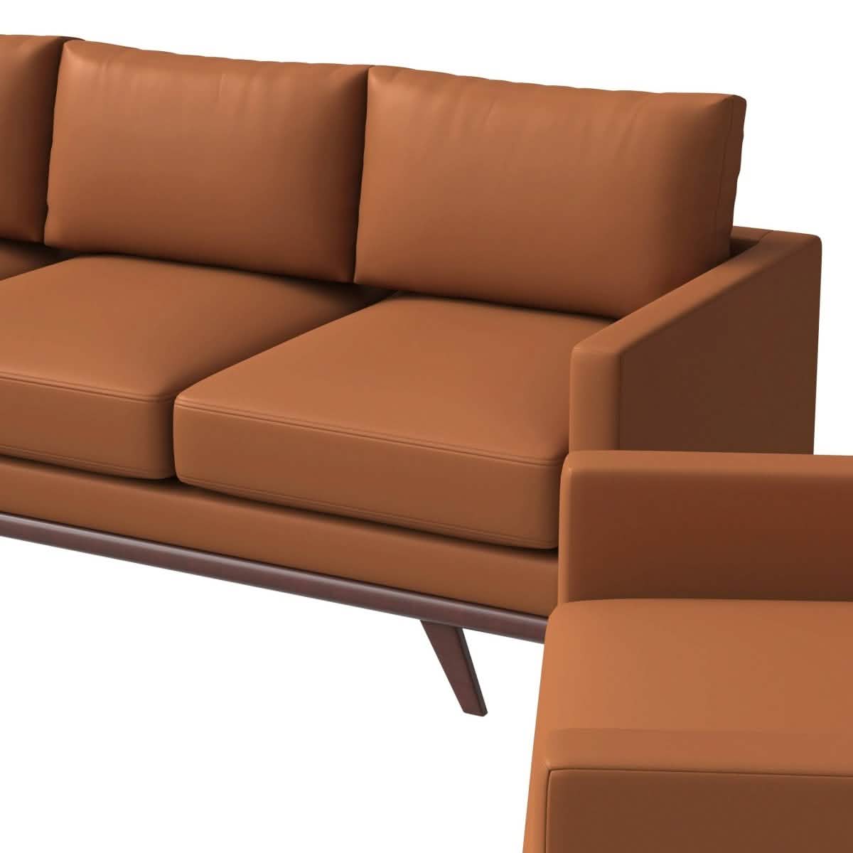 Chester 3 - Piece Leather Living Room Sofa Set with Birch Wood Base