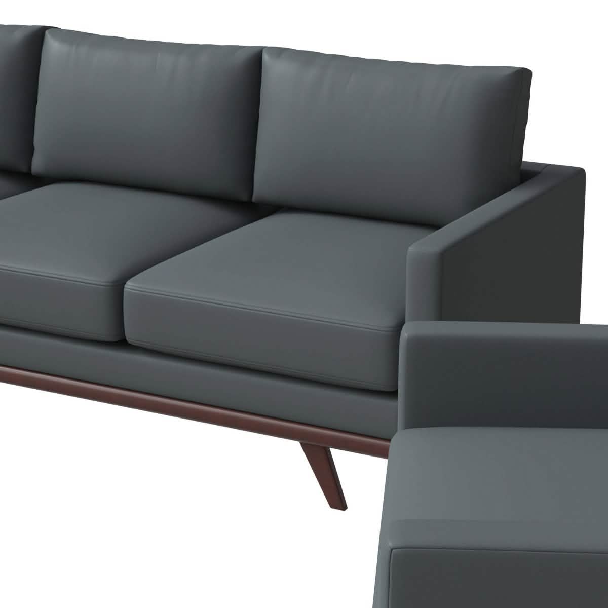 Chester 3 - Piece Leather Living Room Sofa Set with Birch Wood Base