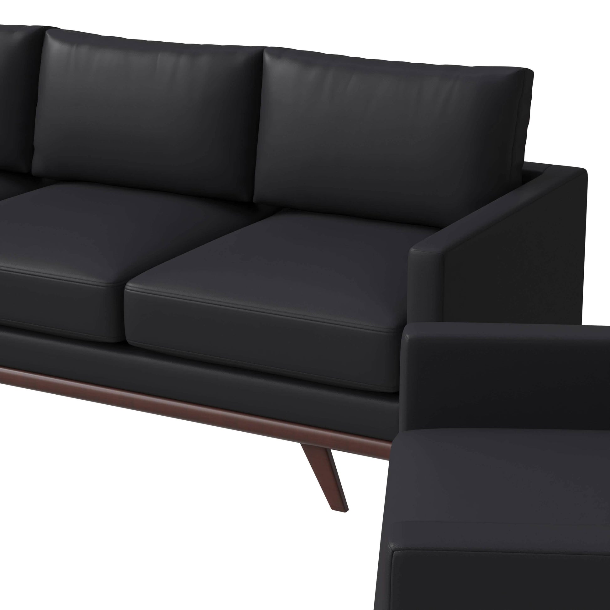 Chester 3 - Piece Leather Living Room Sofa Set with Birch Wood Base