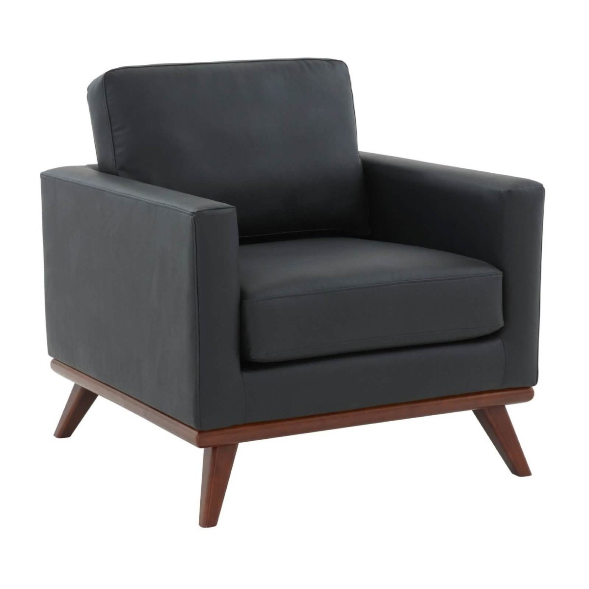 Chester Modern Leather/Mesh Accent Arm Chair With Birch Wood Base