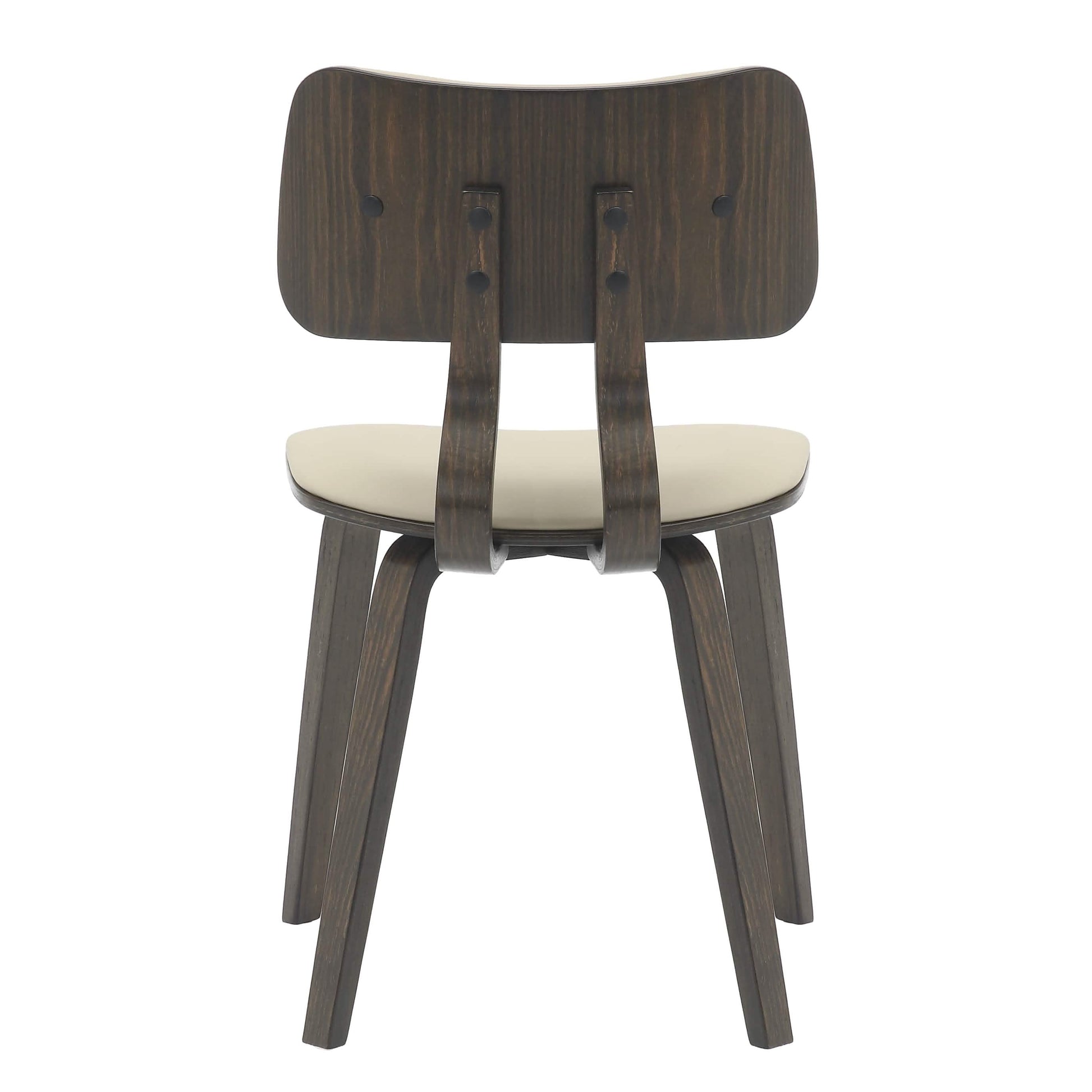 Clivo Modern Wooden Dining Chair Upholstered in Leather With Walnut Color Frame