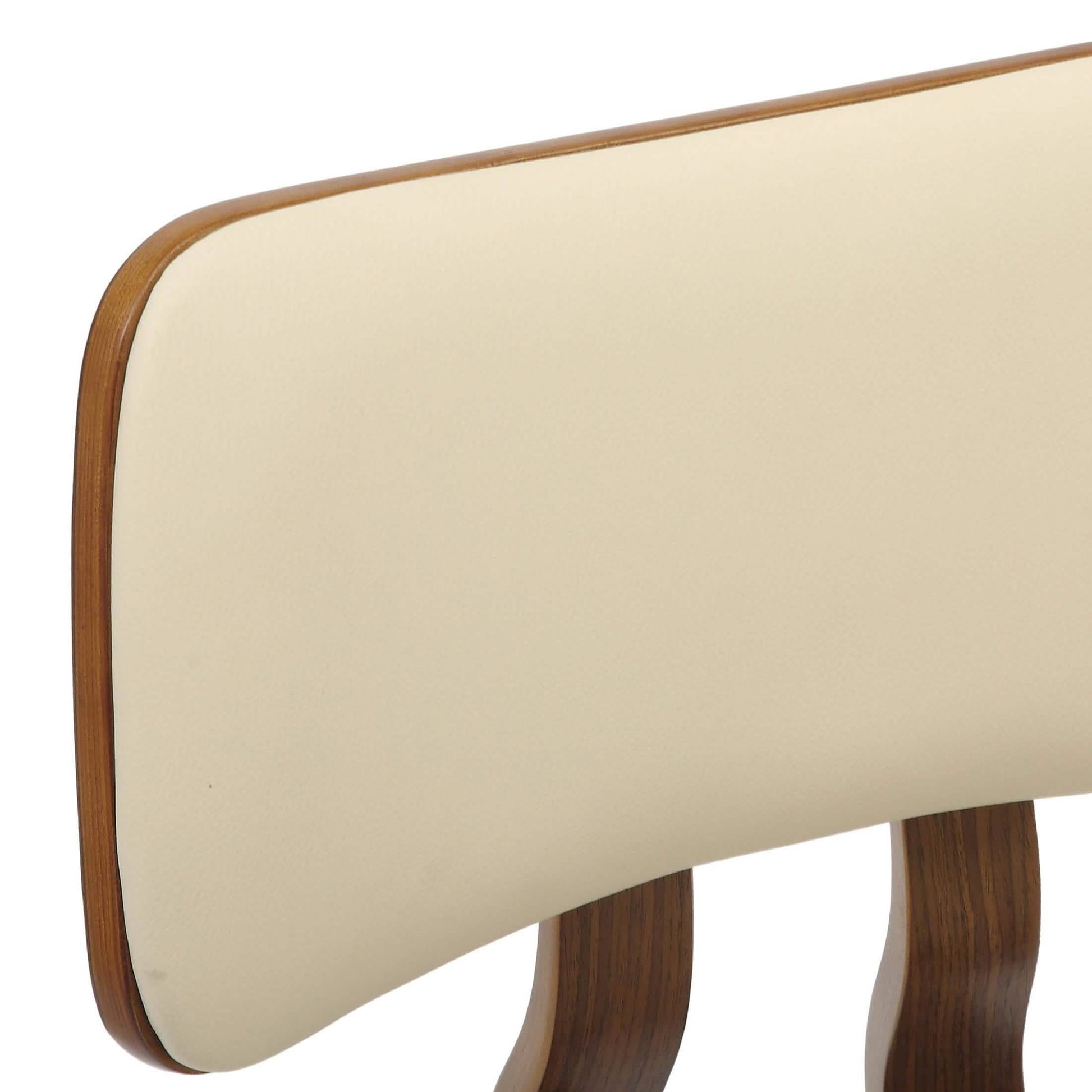 Clivo Modern Wooden Dining Chair Upholstered in Leather With Walnut Color Frame
