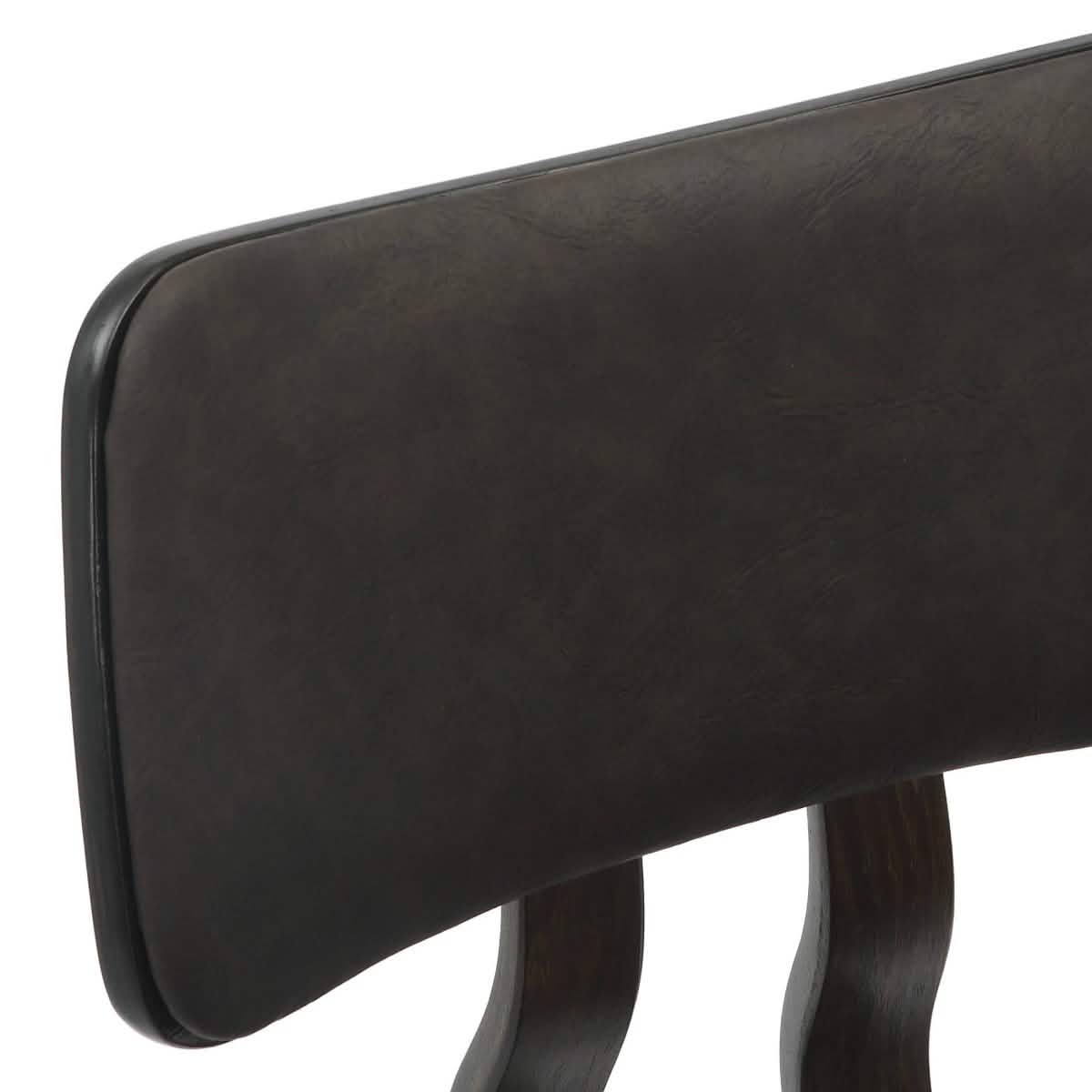 Clivo Modern Wooden Dining Chair Upholstered in Leather With Walnut Color Frame