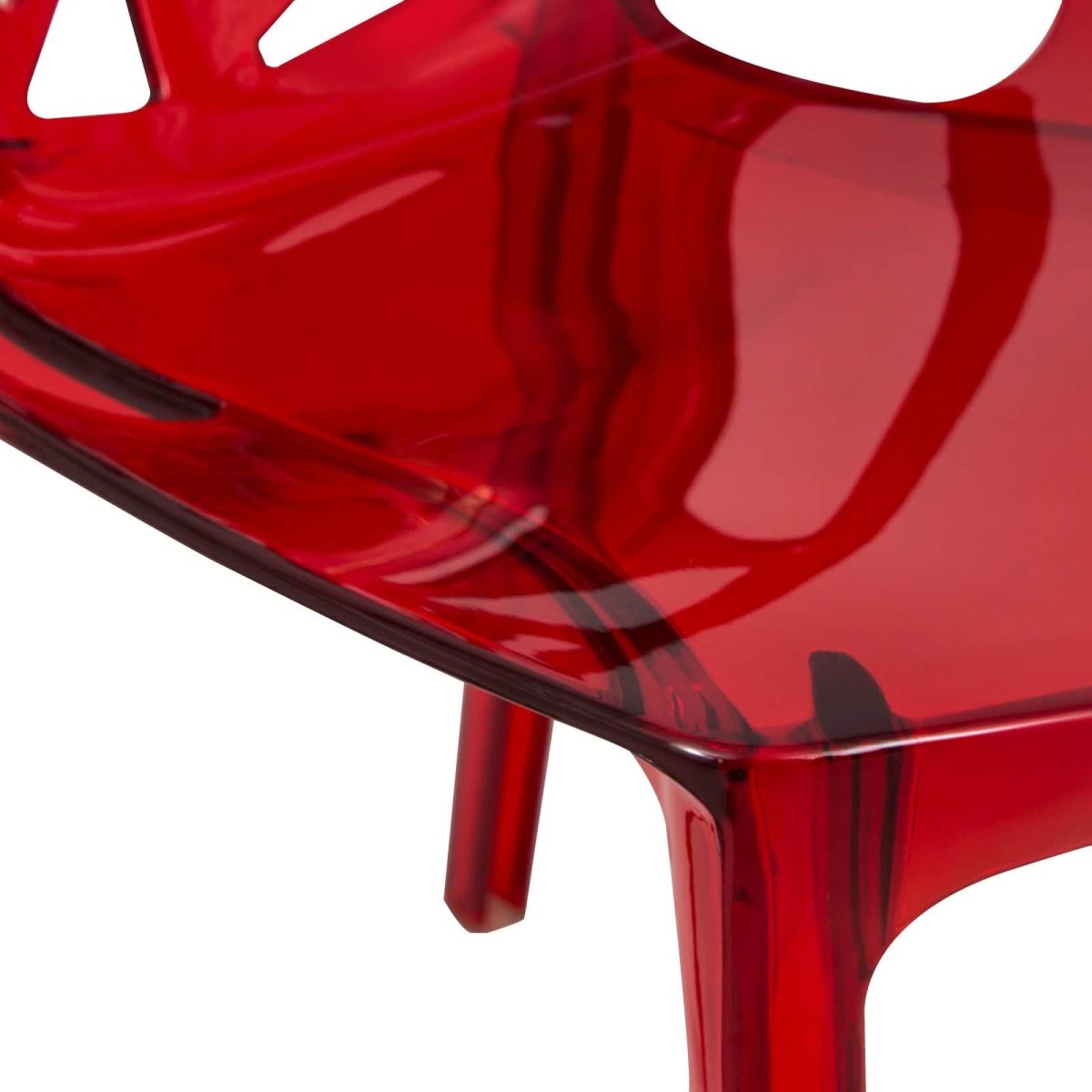 Cornelia Modern ABS Plastic Stackable Dining Chair with Cut - Out Tree Design
