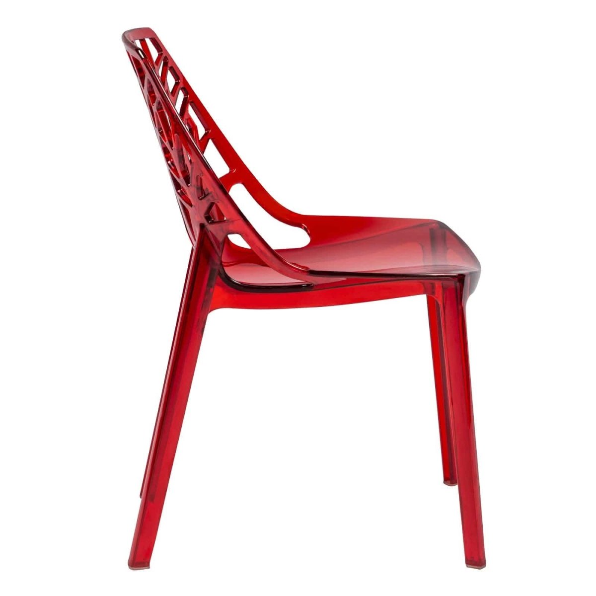 Cornelia Modern ABS Plastic Stackable Dining Chair with Cut - Out Tree Design