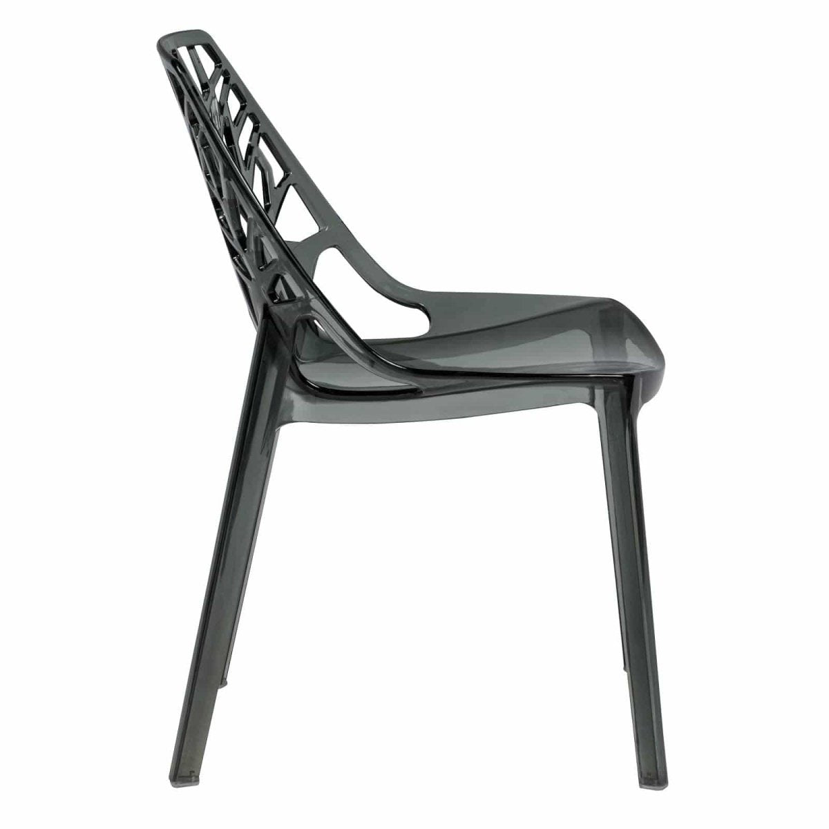 Cornelia Modern ABS Plastic Stackable Dining Chair with Cut - Out Tree Design