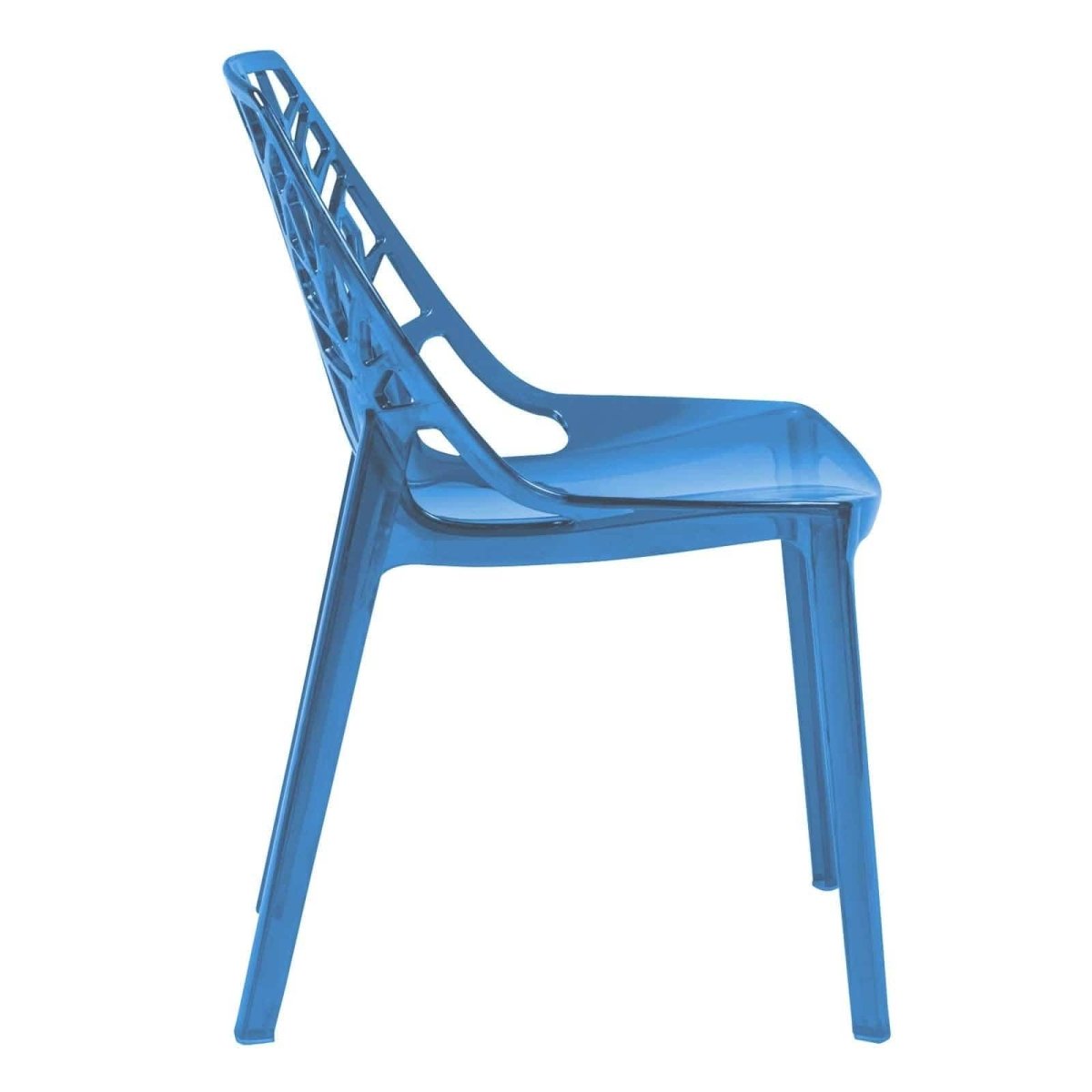 Cornelia Modern ABS Plastic Stackable Dining Chair with Cut - Out Tree Design