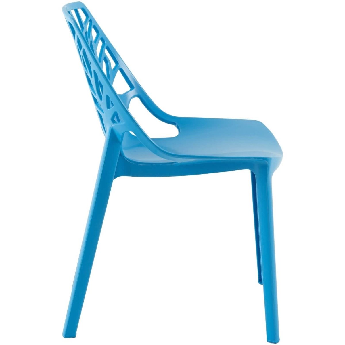 Cornelia Modern ABS Plastic Stackable Dining Chair with Cut - Out Tree Design