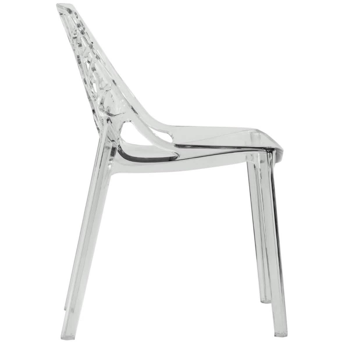 Cornelia Modern ABS Plastic Stackable Dining Chair with Cut - Out Tree Design