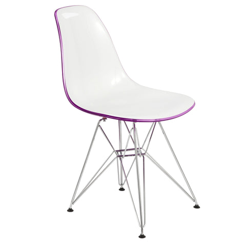 Dover and Cresco Modern Dining Chair Molded Side Chair with Base