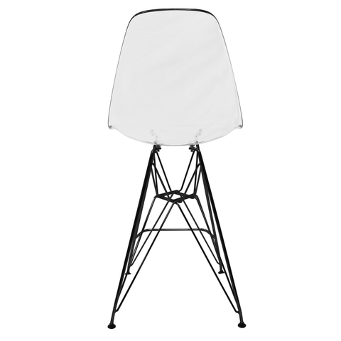 Cresco Modern Acrylic Barstool in Chrome Base for Kitchen and Dining Room