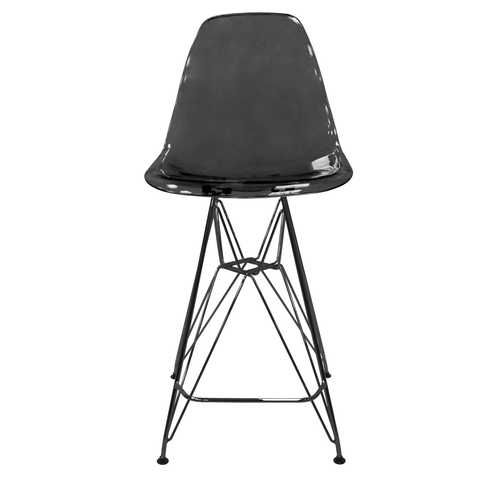 Cresco Modern Acrylic Barstool in Chrome Base for Kitchen and Dining Room