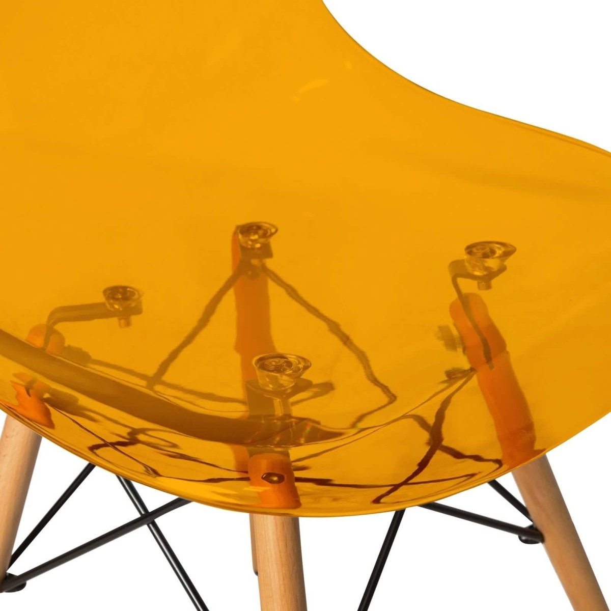 Cresco Modern Dining Side Chair in Curved Back Design with Multiple Base Options: Wood, Acrylic, Chrome & Gold Eiffel Design