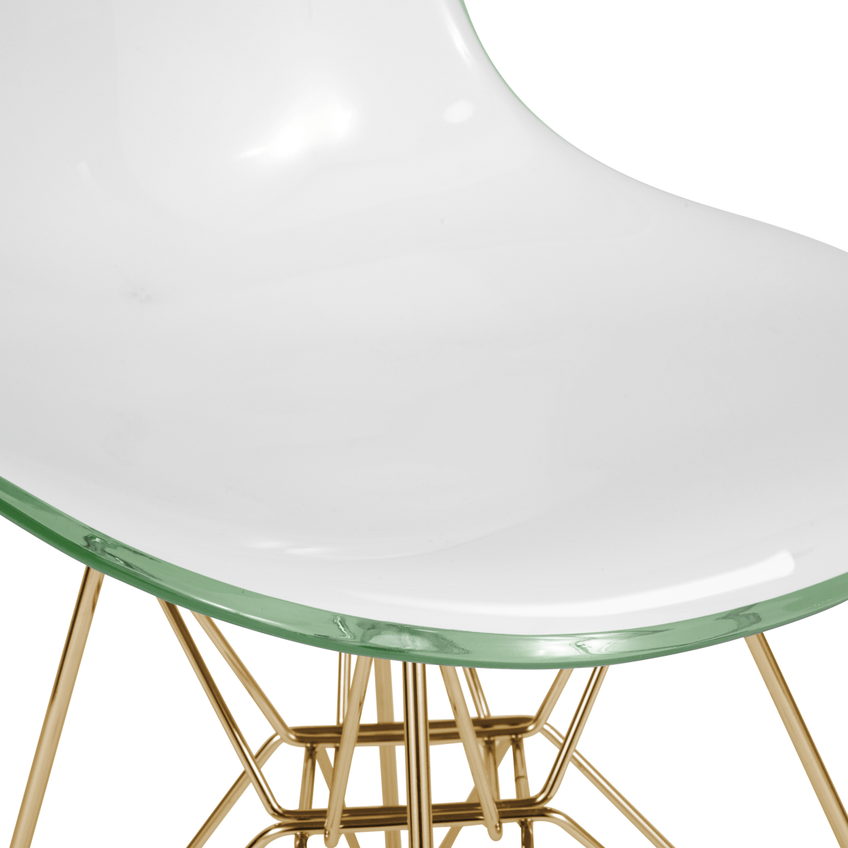 Cresco Modern Dining Side Chair in Curved Back Design with Multiple Base Options: Wood, Acrylic, Chrome & Gold Eiffel Design