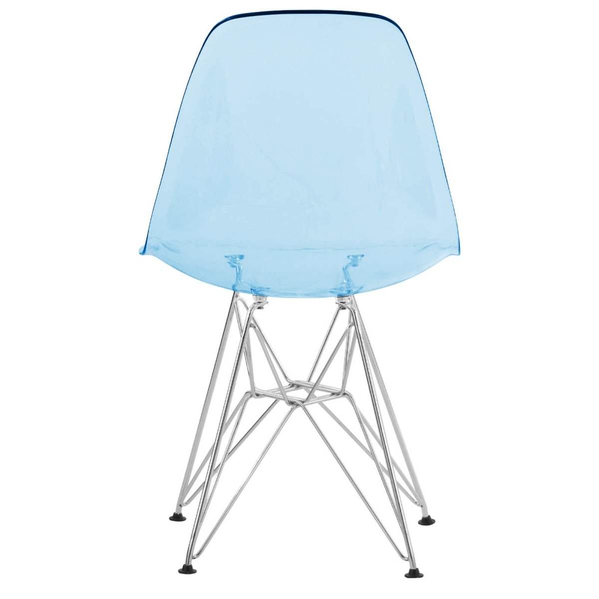 Cresco Modern Dining Side Chair in Curved Back Design with Multiple Base Options: Wood, Acrylic, Chrome & Gold Eiffel Design