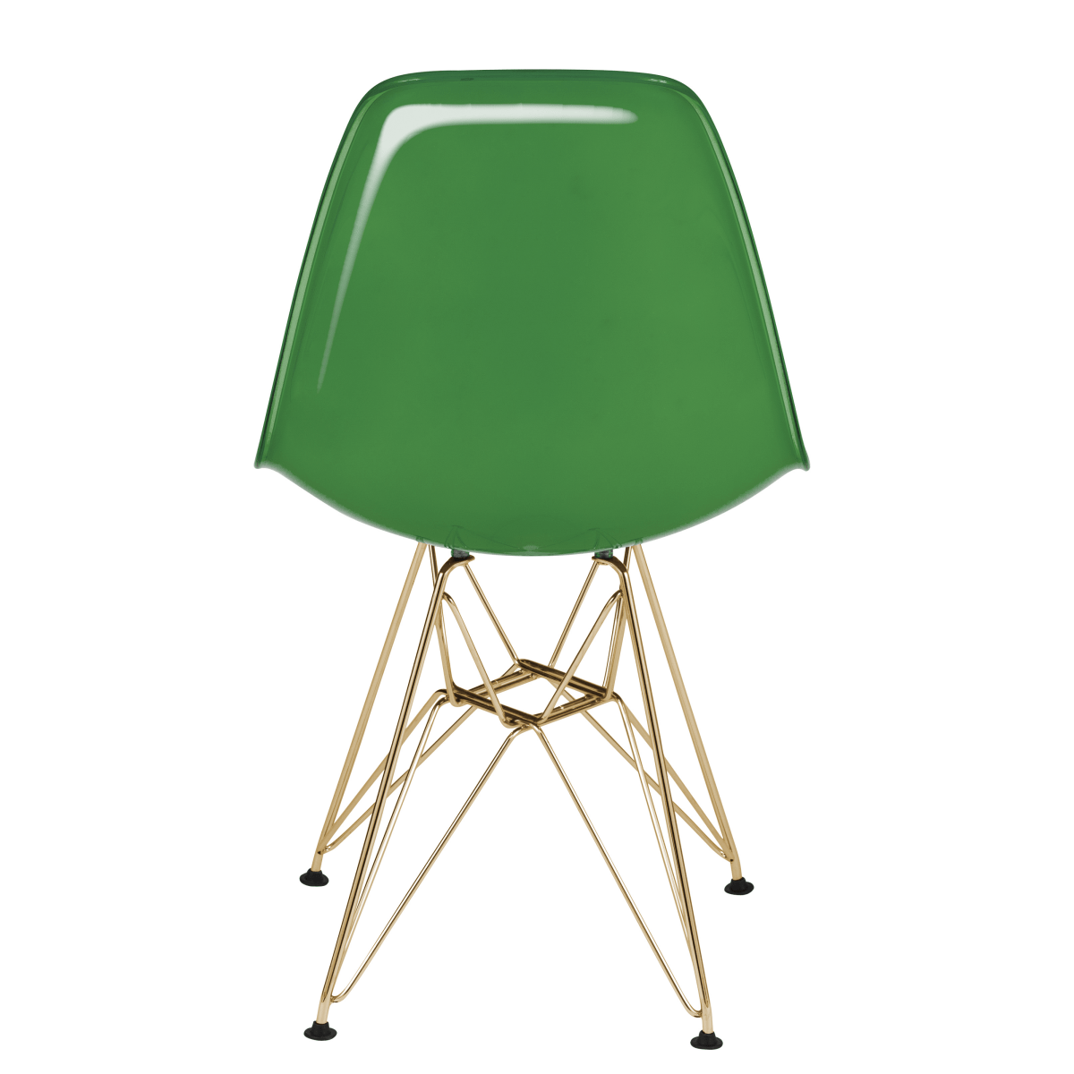 Cresco Modern Dining Side Chair in Curved Back Design with Multiple Base Options: Wood, Acrylic, Chrome & Gold Eiffel Design