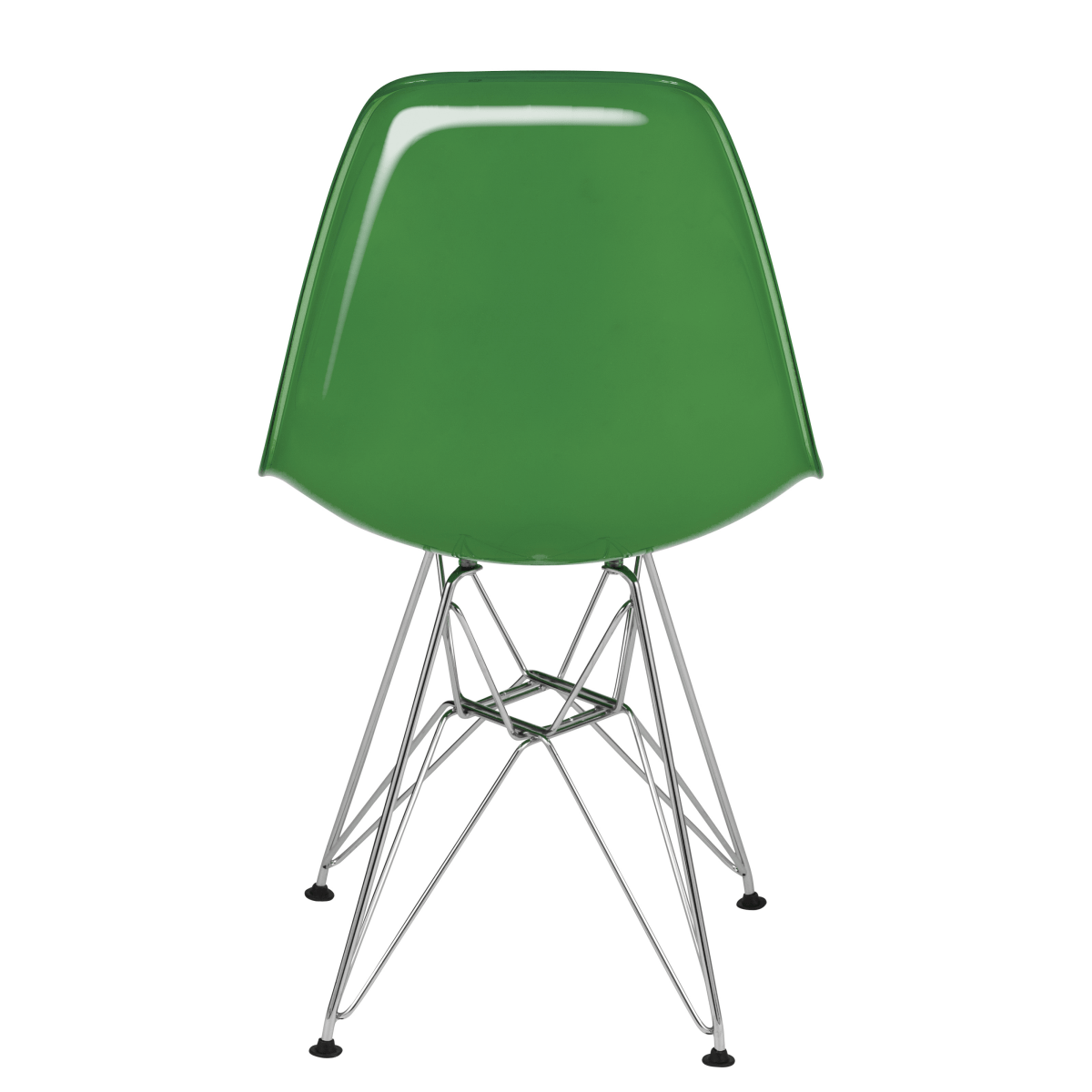 Cresco Modern Dining Side Chair in Curved Back Design with Multiple Base Options: Wood, Acrylic, Chrome & Gold Eiffel Design