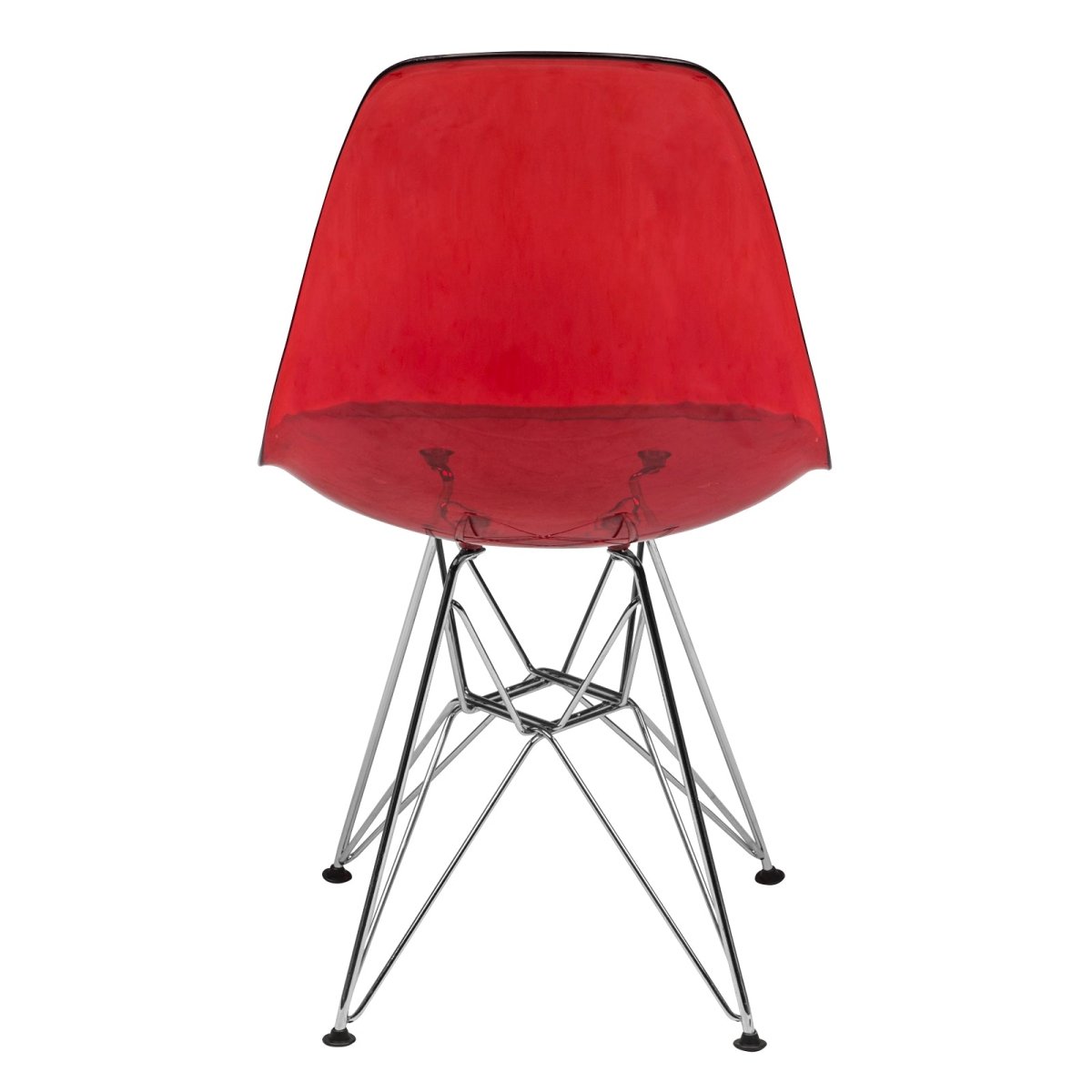 Cresco Modern Dining Side Chair in Curved Back Design with Multiple Base Options: Wood, Acrylic, Chrome & Gold Eiffel Design