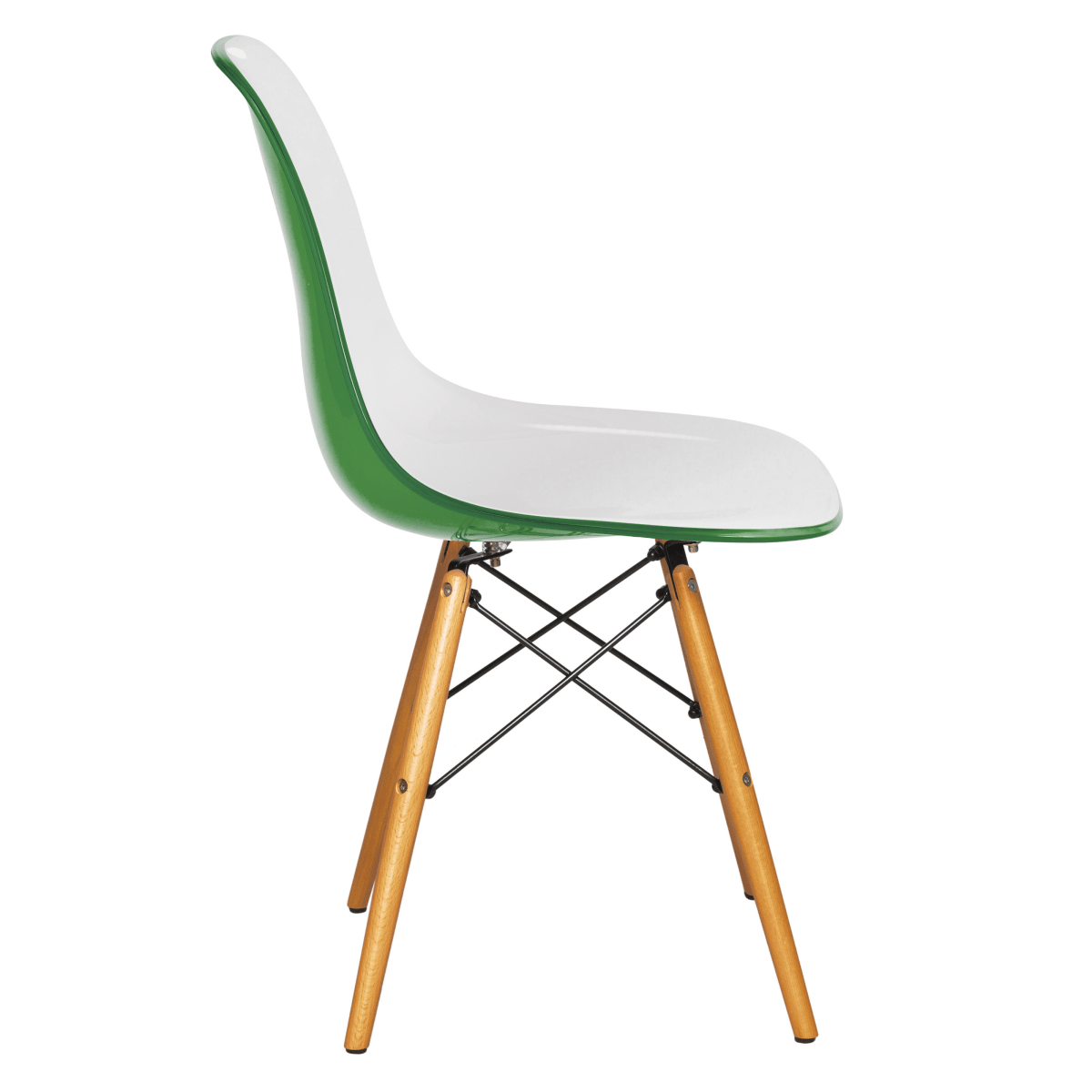 Cresco Modern Dining Side Chair in Curved Back Design with Multiple Base Options: Wood, Acrylic, Chrome & Gold Eiffel Design