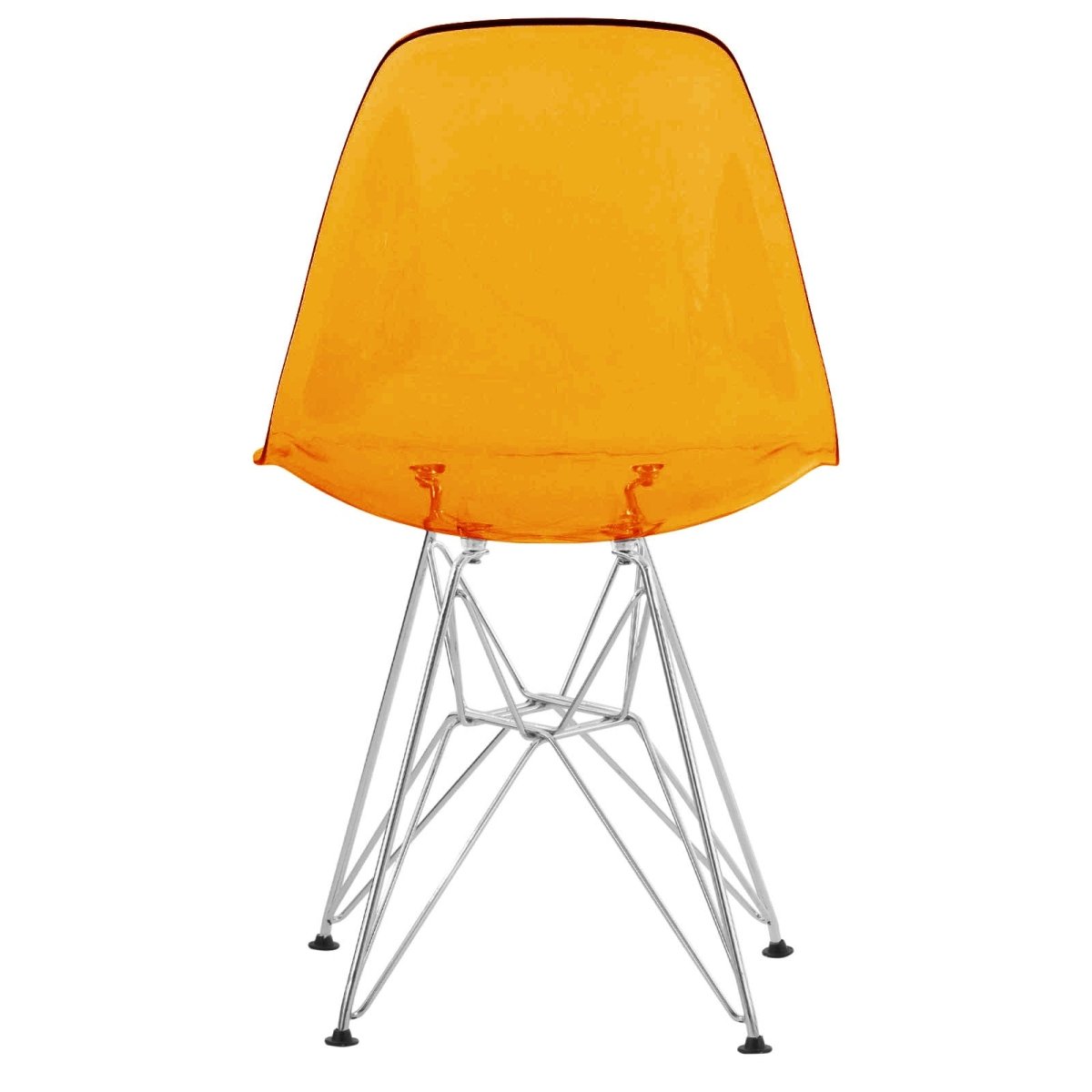 Cresco Modern Dining Side Chair in Curved Back Design with Multiple Base Options: Wood, Acrylic, Chrome & Gold Eiffel Design