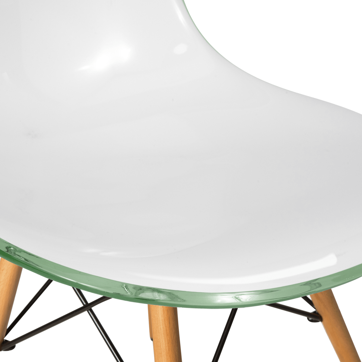Cresco Modern Dining Side Chair in Curved Back Design with Multiple Base Options: Wood, Acrylic, Chrome & Gold Eiffel Design