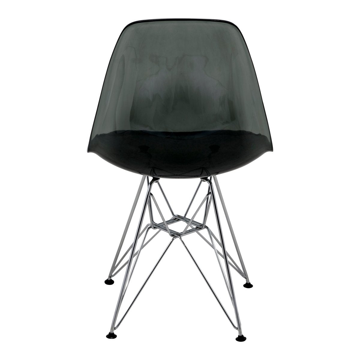 Cresco Modern Dining Side Chair in Curved Back Design with Multiple Base Options: Wood, Acrylic, Chrome & Gold Eiffel Design