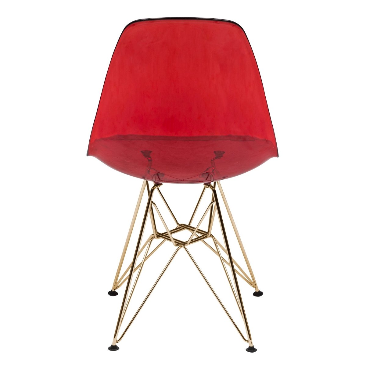 Cresco Modern Dining Side Chair in Curved Back Design with Multiple Base Options: Wood, Acrylic, Chrome & Gold Eiffel Design