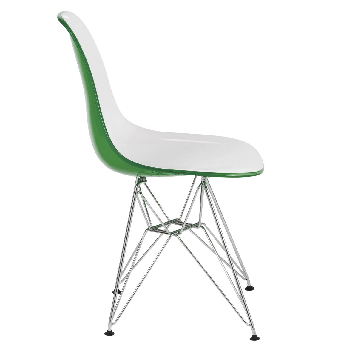 Cresco Modern Dining Side Chair in Curved Back Design with Multiple Base Options: Wood, Acrylic, Chrome & Gold Eiffel Design