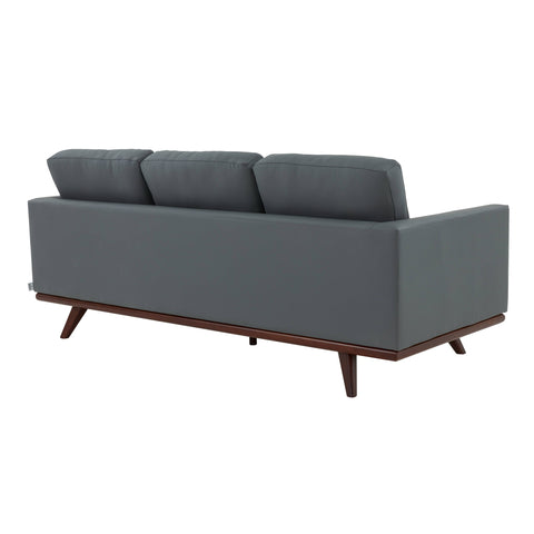 Chester 3-Seater Leather Full Size Sofa in Birch Wood Base