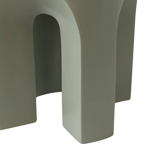 Crus Fiberstone Outdoor Side Table With Arched Base Design