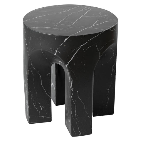 Crus Fiberstone Outdoor Side Table With Arched Base Design