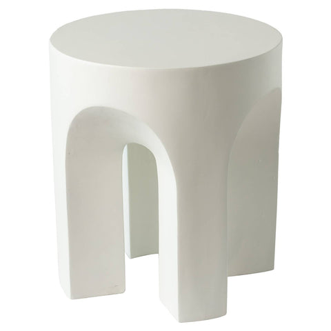 Crus Fiberstone Outdoor Side Table With Arched Base Design