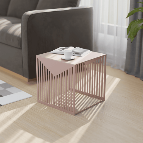 Cisco Modern Square Steel Side Table with Powder Coated Finish