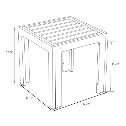 Chelsea Modern Aluminum Patio Side Table