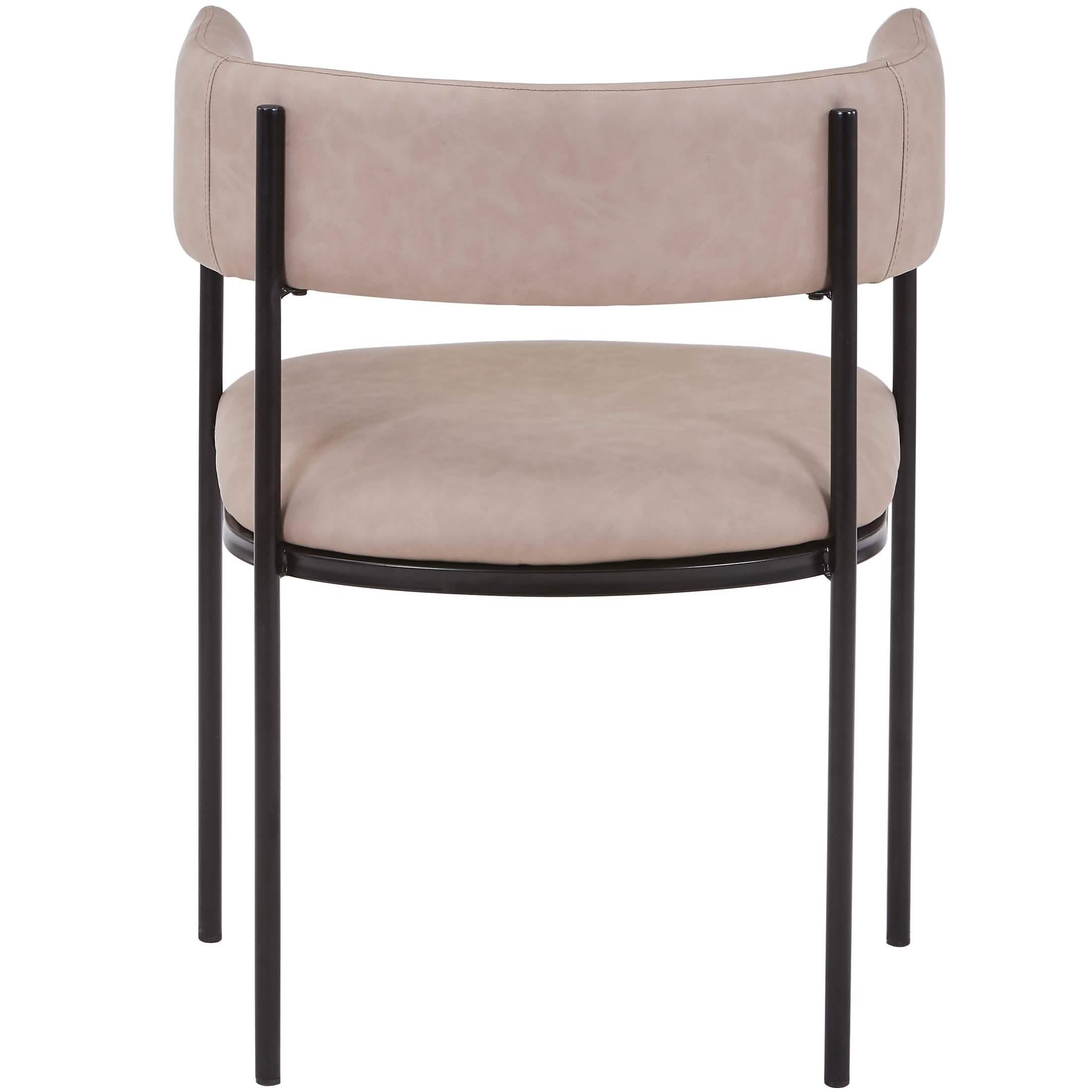 Cyril Dining Chair in Leather or Velvet with Open Back Design and Powder - Coated Iron Frame
