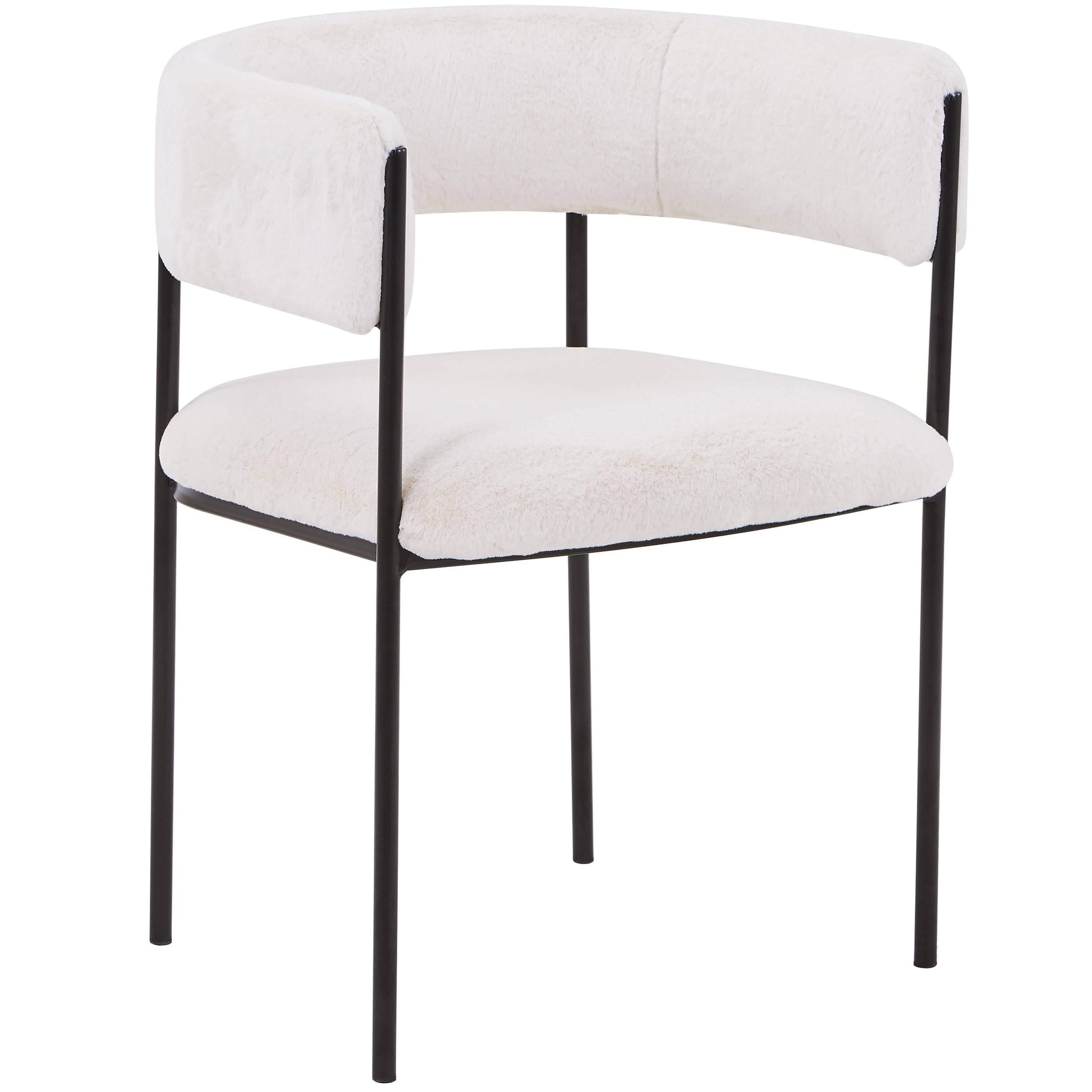 Cyril Dining Chair in Leather or Velvet with Open Back Design and Powder - Coated Iron Frame