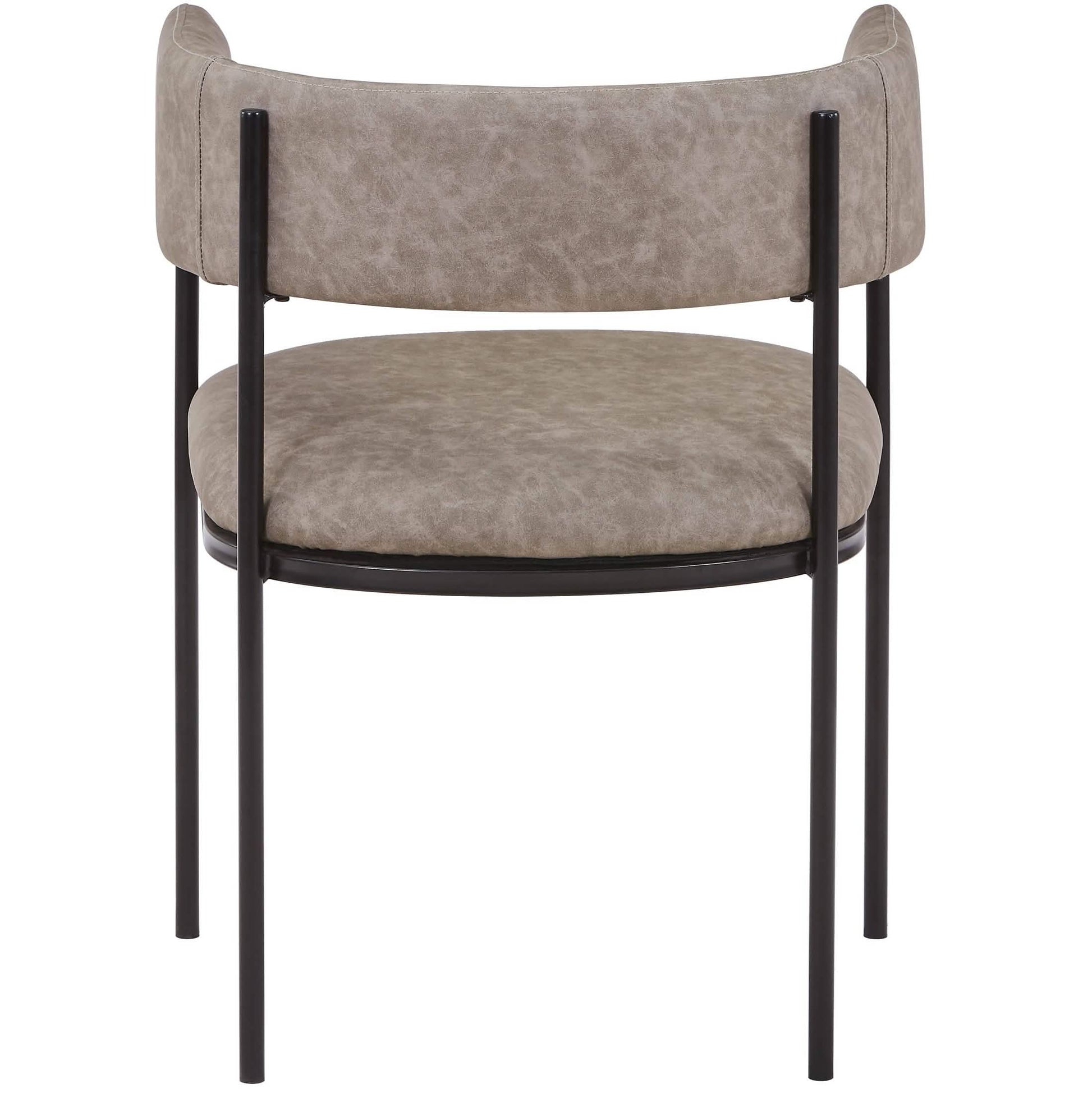 Cyril Dining Chair in Leather or Velvet with Open Back Design and Powder - Coated Iron Frame