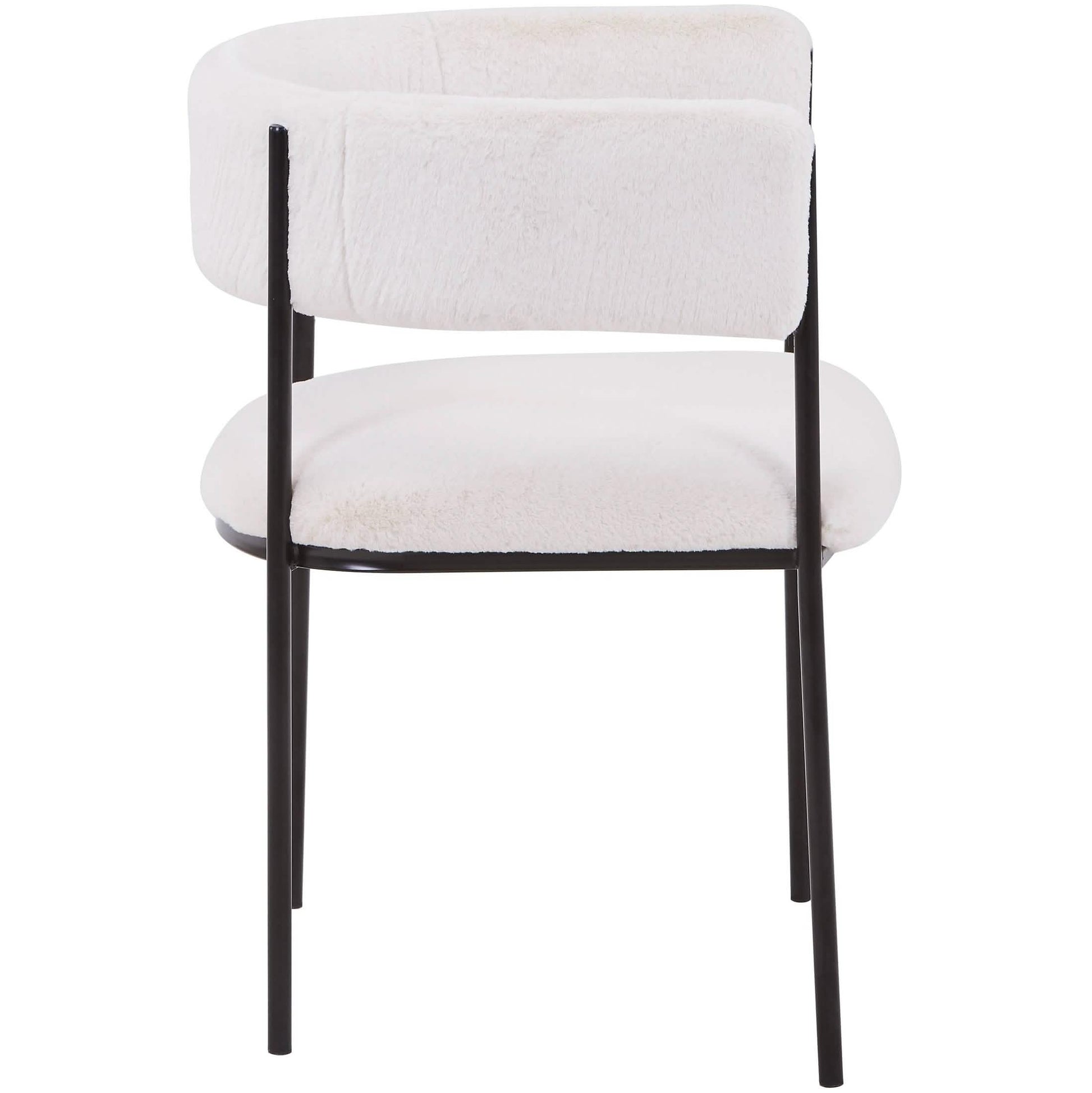 Cyril Dining Chair in Leather or Velvet with Open Back Design and Powder - Coated Iron Frame