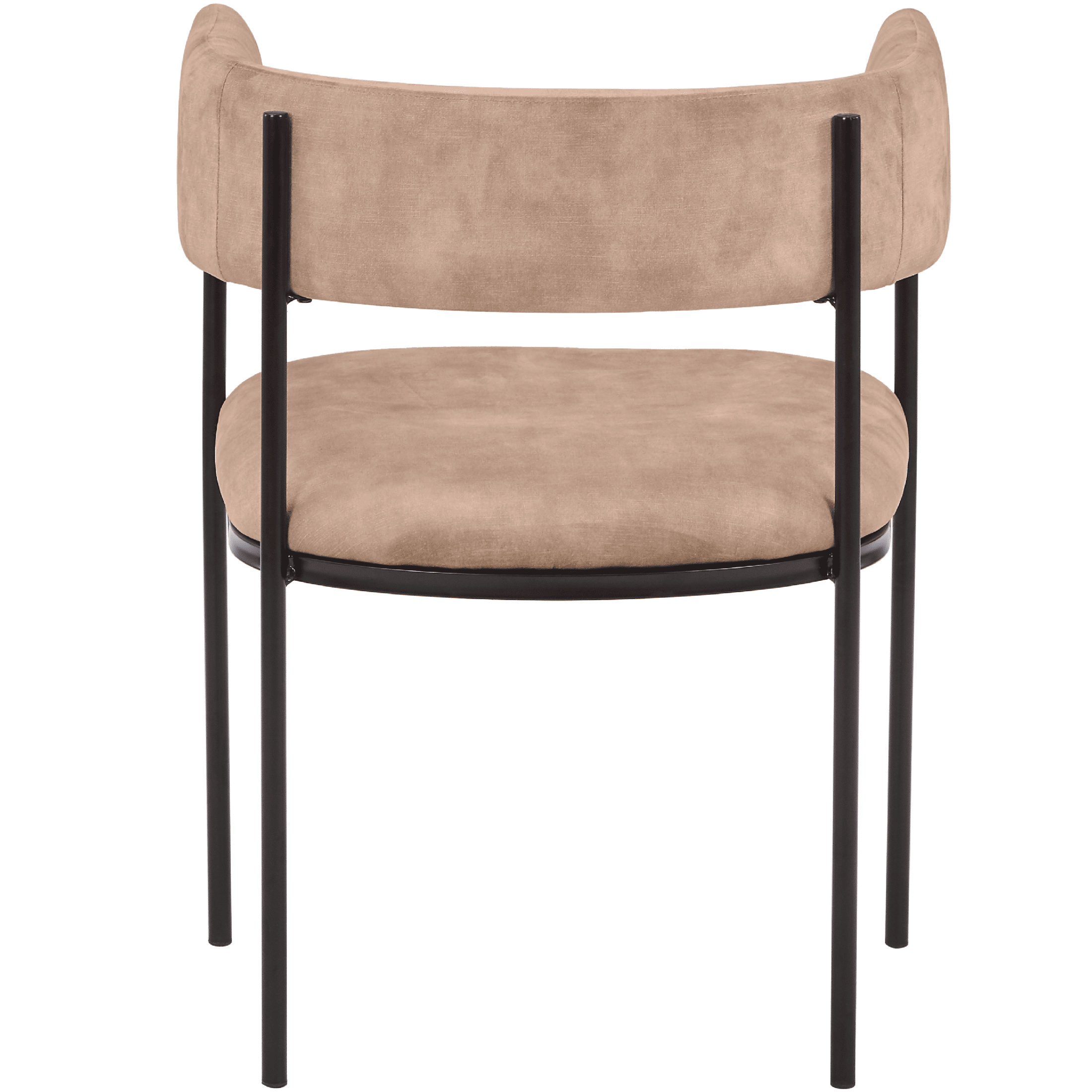Cyril Dining Chair in Leather or Velvet with Open Back Design and Powder - Coated Iron Frame