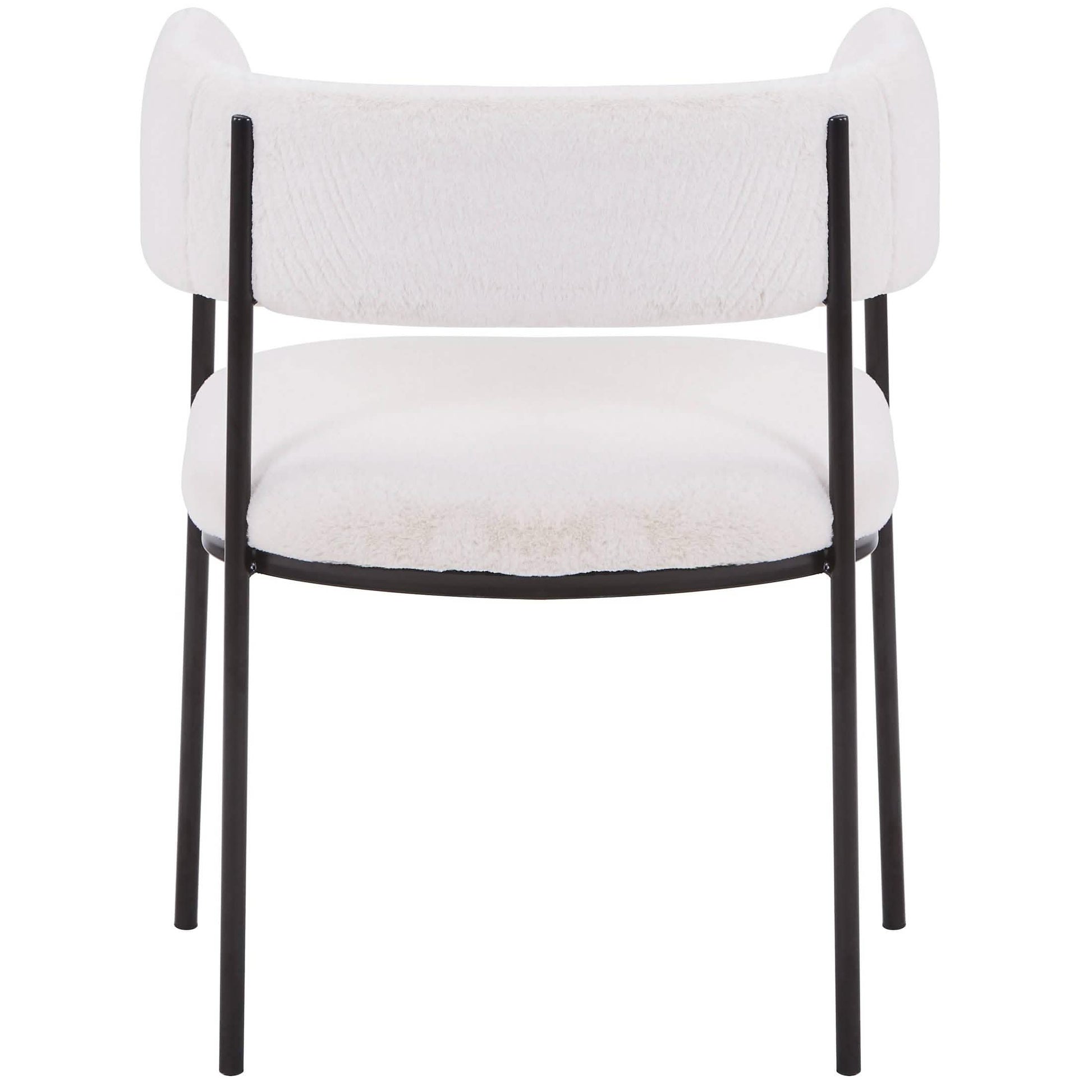 Cyril Dining Chair in Leather or Velvet with Open Back Design and Powder - Coated Iron Frame