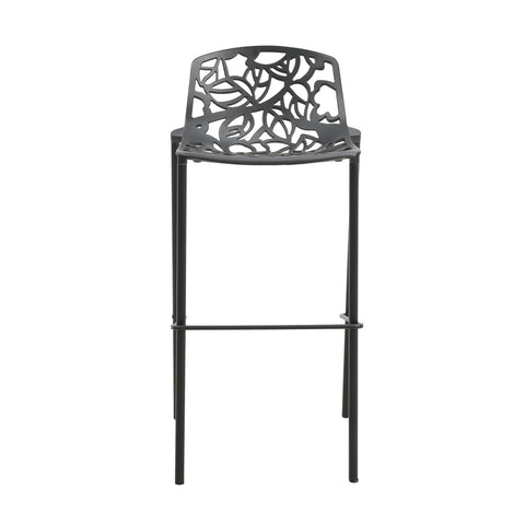 Devon Aluminum Indoor Outdoor Bar Stool with Powder Coated Frame and Footrest