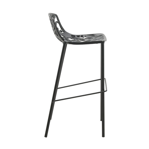 Devon Aluminum Indoor Outdoor Bar Stool with Powder Coated Frame and Footrest