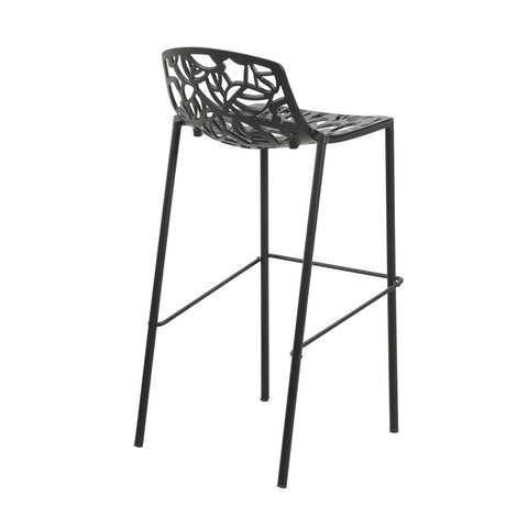 Devon Aluminum Indoor Outdoor Bar Stool with Powder Coated Frame and Footrest