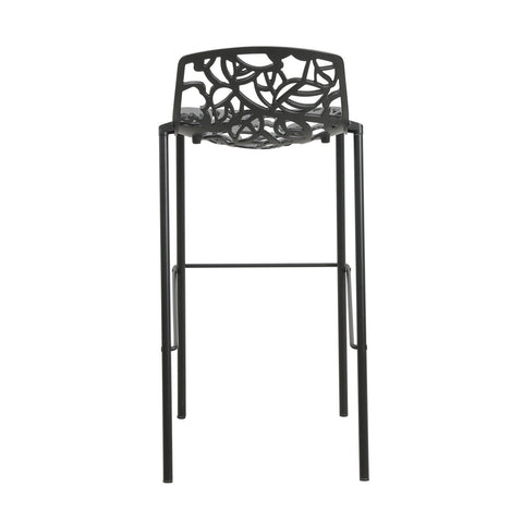 Devon Aluminum Indoor Outdoor Bar Stool with Powder Coated Frame and Footrest