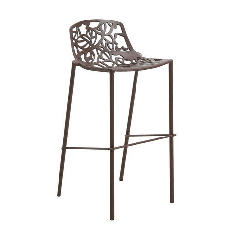 Devon Aluminum Indoor Outdoor Bar Stool with Powder Coated Frame and Footrest