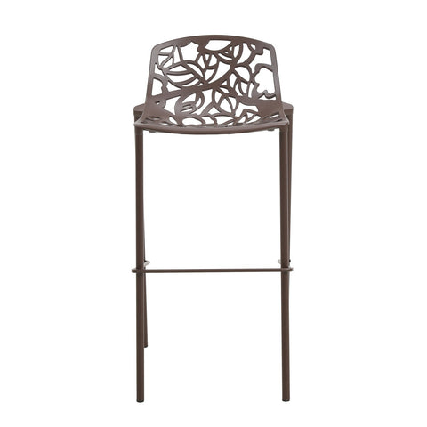 Devon Aluminum Indoor Outdoor Bar Stool with Powder Coated Frame and Footrest