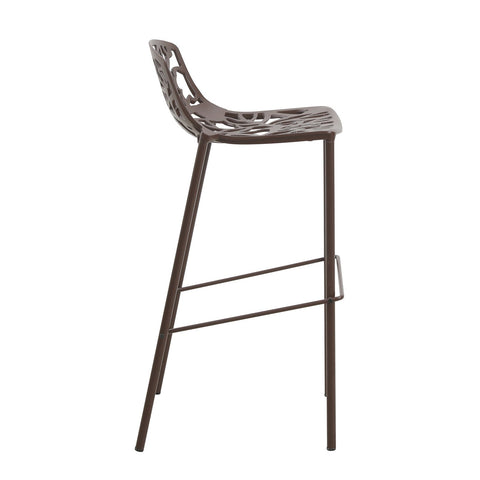 Devon Aluminum Indoor Outdoor Bar Stool with Powder Coated Frame and Footrest