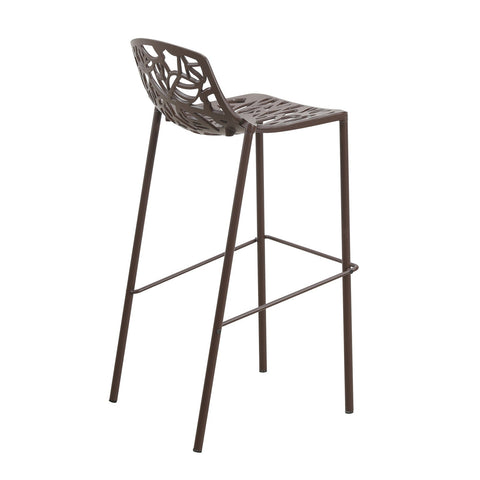 Devon Aluminum Indoor Outdoor Bar Stool with Powder Coated Frame and Footrest