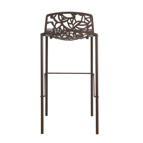 Devon Aluminum Indoor Outdoor Bar Stool with Powder Coated Frame and Footrest